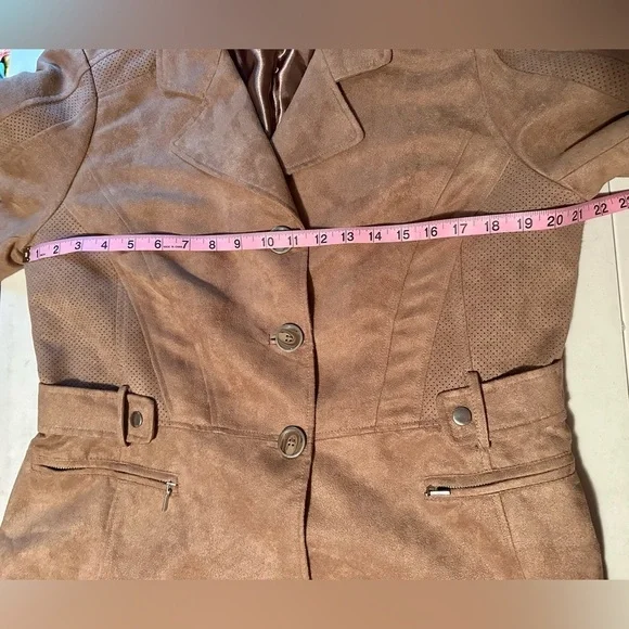Chico's Belted Faux Suede Jacket Size 2 Large - Picture 11 of 12